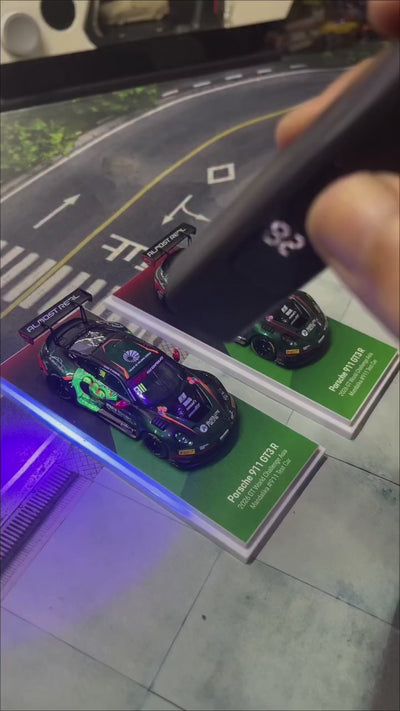 Porsche diecast 911 GT3 R 2026 GT World Challenge Asia Mandalika #911 Test Car (Chance of Chase), 1:64 Scale