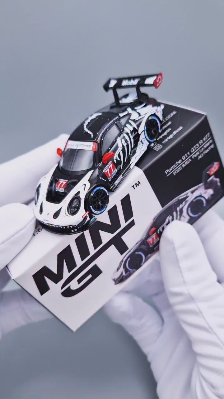 Porsche 911 GT3 R #77 AO Racing 2025 IMSA Petit Le Mans, 1:64 Scale
