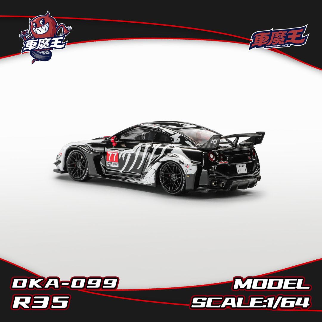 Nissan GT-R R35 LBWK Widebody, Skeleton Dinosaur Livery (DKA-099) Chance of Chase, 1:64 Scale